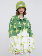 Color Block Patchwork Denim Jacket