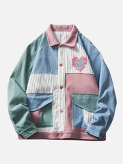 Color Block Patchwork Heart Jacket