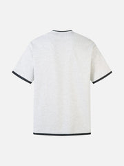 Contrast Color Stitching Faux Two-Piece T-Shirt