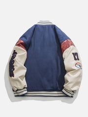 Contrast Stitching Thicken Varsity Jacket