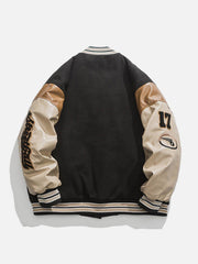 Contrast Stitching Thicken Varsity Jacket