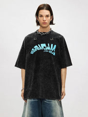 Crack Letter Print Tee