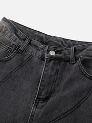 Cut Fringe Washed Jeans