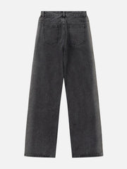 Cut Fringe Washed Jeans