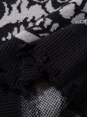 High Street Dark Skull Frayed-edge V-neck Sweater Vest