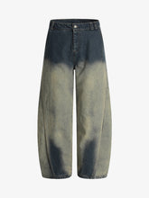 Vintage Washed Distressed Dyed Scimitar Jeans