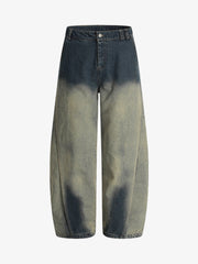 Vintage Washed Distressed Dyed Scimitar Jeans