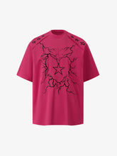 Heavy Embroidery Lightning Heart Print T-Shirt