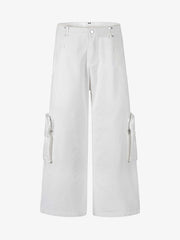 Street Metal Stud Zipper Multi-Pocket Workwear Casual Pants