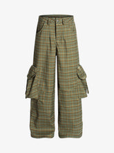 Retro Plaid Multi-pocket Cargo Pants