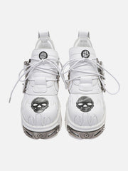 Dark Metal Heavy-Soled Small Leather Shoes