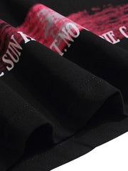 Dark Sunset Ocean Print Street Rap T-Shirt