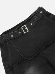 Deconstructive Washed Loose Jeans