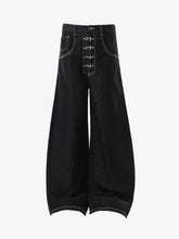 Vintage Contrast Stitch Button-Up Scimitar Jeans