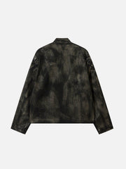 Dirt Color Faux Leather Jacket