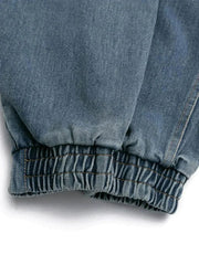 Distressed Solid Color Denim Jacket