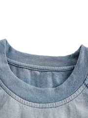 Distressed Washed Embroidered Gradient Vest
