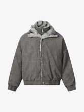 Vintage Dual-layer Collar Fleece-lined Zipper Jacket