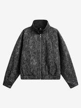 Dark Deconstructed Split Stand Collar Jacket