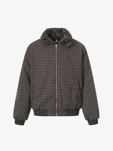Retro Plaid Fur Collar Warm Padded Jacket