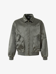 Retro Utility Nylon Patchwork Bomber Jacket