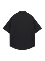 Oversized Graphic Cartoon Letter Print Short-Sleeve Shirt