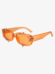 Retro Punk Studded Small Square Frame Sunglasses