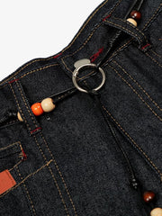Vintage Washed Pendant Detail Jeans