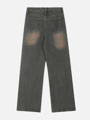Embroidery Star Washed Jeans