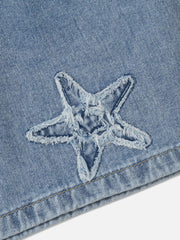 Embroidery Star Washed Jorts