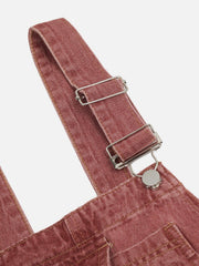 Embroidery Star Washed Overalls