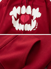 Embroidery Tooth Heart Hoodie
