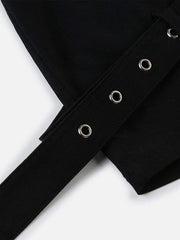Eyelet Solid Color Shorts