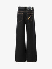 Vintage Irregular Cut Scimitar Embroidered Jeans
