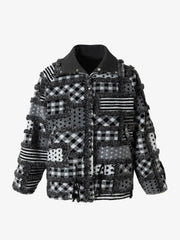 Vintage Plaid Polka Dot Reversible Sherpa Cotton Jacket