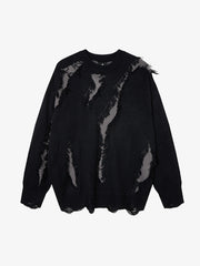 Vintage Street Distressed Ripped Knit Sweater