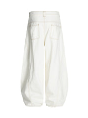 Embroidered Floral Patches Barrel Jeans