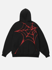 Flocked Spider Hoodie