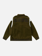 Flocking Letters Tweed Varsity Jacket