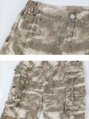 Functional Camouflage Straight-Leg Cargo Pants