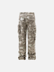 Functional Camouflage Straight-Leg Cargo Pants