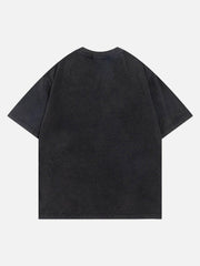 Fuzzy Font Print Washed Tee