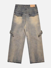 Gradient Irregular Patchwork Jeans