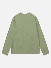 Half Zip Crew Neck Printed Knitted Sweater