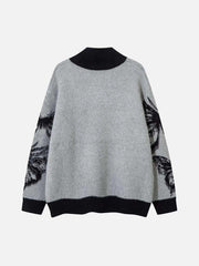 Hand-Painted Butterfly Mohair Jacquard Cardigan