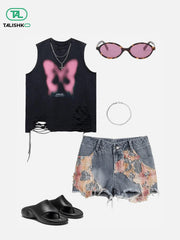 Heavy Craftsmanship Lace Crop Jorts