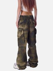High Street Badge Camouflage Multi-Pocket Pants