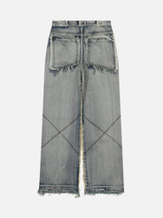 High Street Distressed Raw Edge Jeans