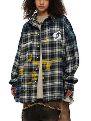 High Street Hip Hop Spray Print Shirt