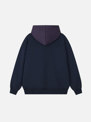 High Street Letter Print Collision Color Hoodie